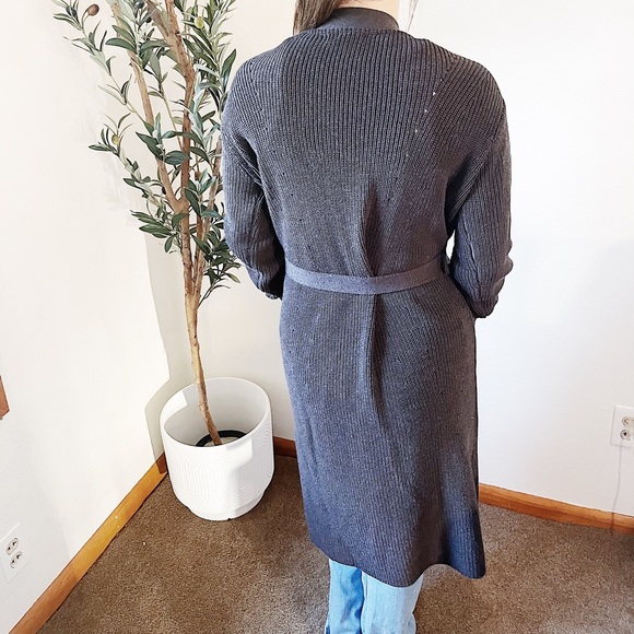 Athleta Scenic Wrap Long Sweater Walnut Brown Heather Women’s Size Medium - Picture 7 of 13